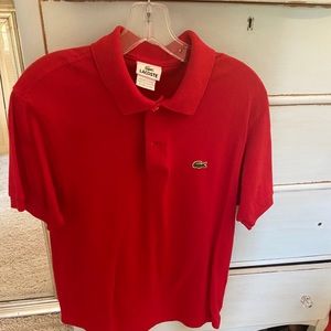 Lacoste red polo size 4(m)